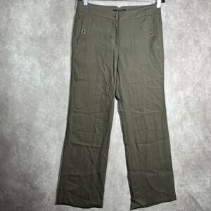 Sandro Sportswear Chino Pants Womens Size 8 Green Straight Leg High Rise Pockets